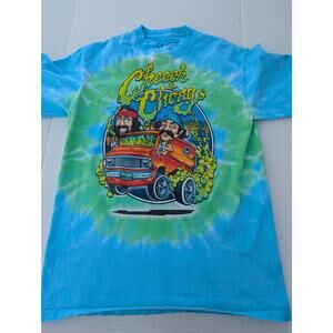 Cheech and Chong's Liquid Blue T-shirt Size M" Chest Tie dye Pre-Owned